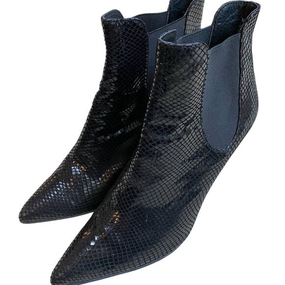 High Heel Ankle Boots EU 38 / US 7.5M Black Textured Leather by Tsaloros Mallos - Picture 8 of 11